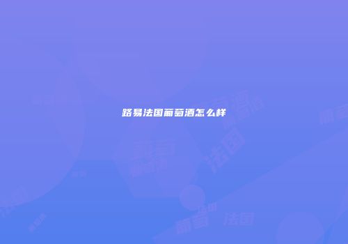 路易法国葡萄酒怎么样