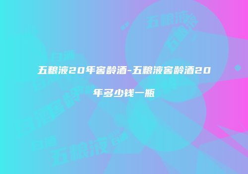 五粮液20年窖龄酒-五粮液窖龄酒20年多少钱一瓶