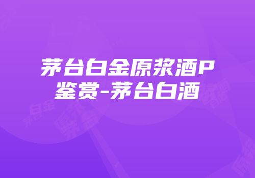 茅台白金原浆酒P鉴赏-茅台白酒