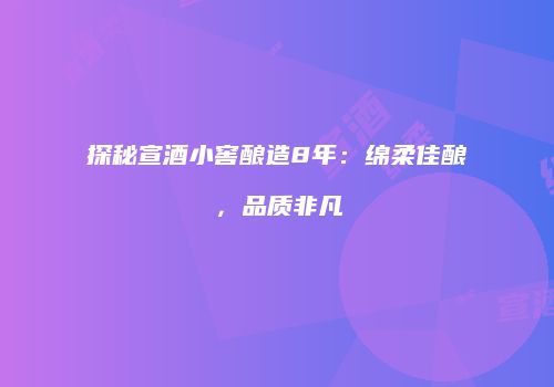 探秘宣酒小窖酿造8年：绵柔佳酿，品质非凡