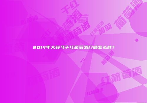 2014年大骏马干红葡萄酒口感怎么样？