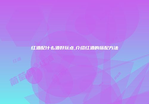 红酒配什么酒好玩点,介绍红酒的搭配方法