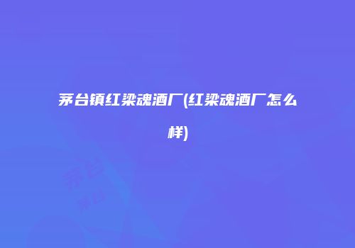 茅台镇红梁魂酒厂(红梁魂酒厂怎么样)