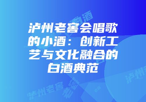 泸州老窖会唱歌的小酒：创新工艺与文化融合的白酒典范