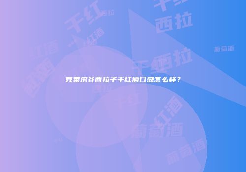 克莱尔谷西拉子干红酒口感怎么样？