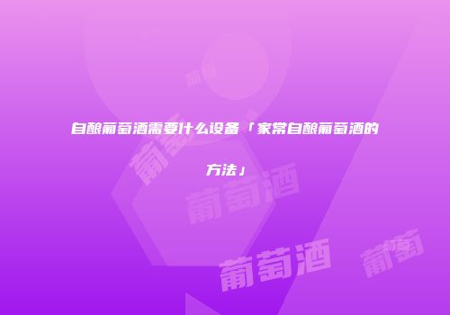自酿葡萄酒需要什么设备「家常自酿葡萄酒的方法」