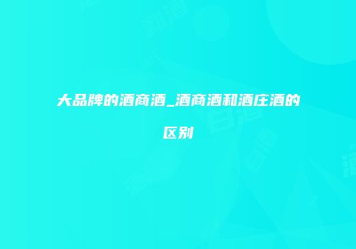 大品牌的酒商酒_酒商酒和酒庄酒的区别
