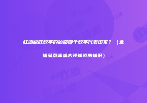 红酒瓶底数字的秘密哪个数字代表国家？（全球品鉴师都必须知道的知识）