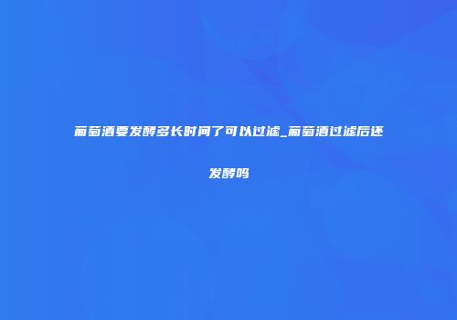 葡萄酒要发酵多长时间了可以过滤_葡萄酒过滤后还发酵吗