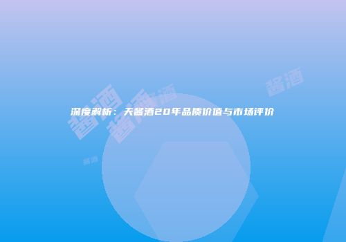 深度解析：天酱酒20年品质价值与市场评价