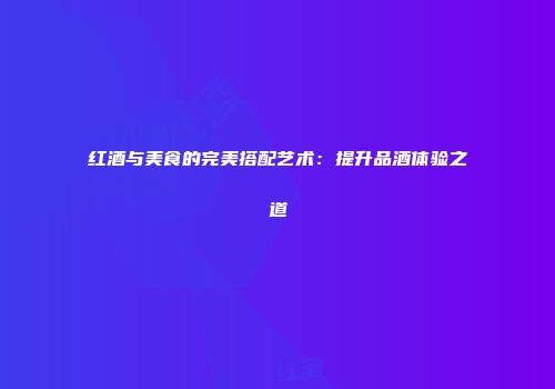 红酒与美食的完美搭配艺术：提升品酒体验之道