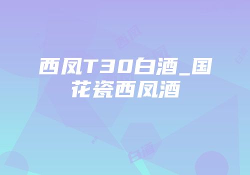 西凤T30白酒_国花瓷西凤酒