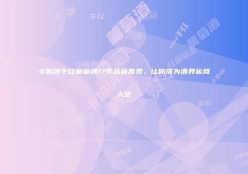 卡伯纳干红葡萄酒17年品味高贵，让你成为酒界运营大佬