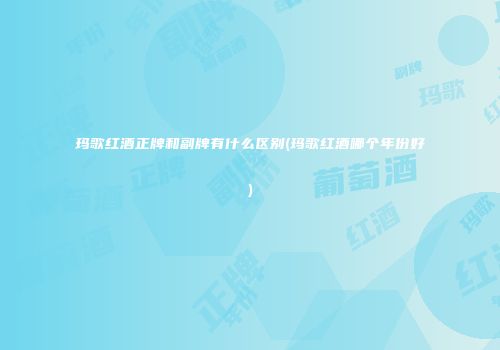 玛歌红酒正牌和副牌有什么区别(玛歌红酒哪个年份好)