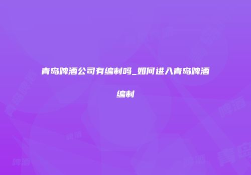 青岛啤酒公司有编制吗_如何进入青岛啤酒编制