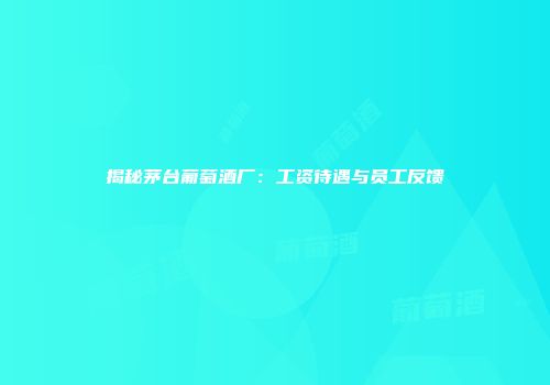 揭秘茅台葡萄酒厂：工资待遇与员工反馈