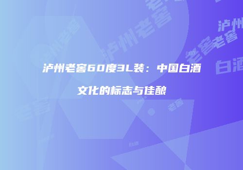 泸州老窖60度3L装：中国白酒文化的标志与佳酿