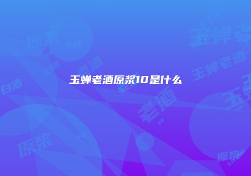玉蝉老酒原浆10是什么