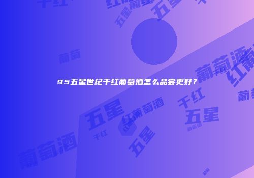 95五星世纪干红葡萄酒怎么品尝更好？