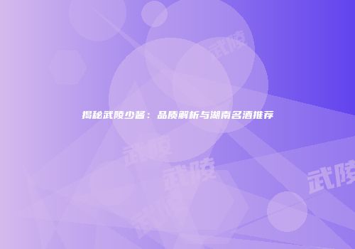 揭秘武陵少酱：品质解析与湖南名酒推荐