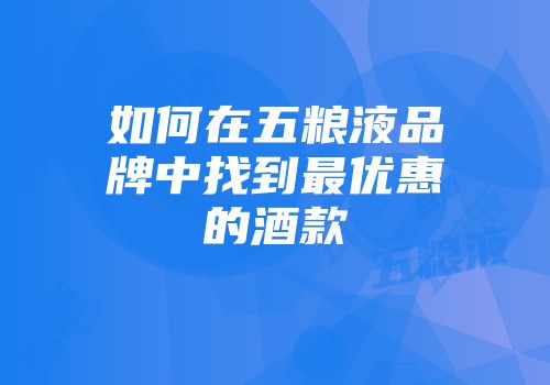 如何在五粮液品牌中找到最优惠的酒款
