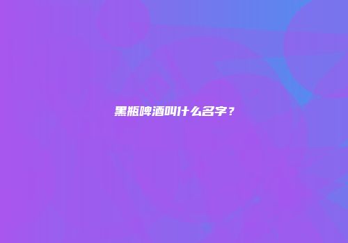 黑瓶啤酒叫什么名字？