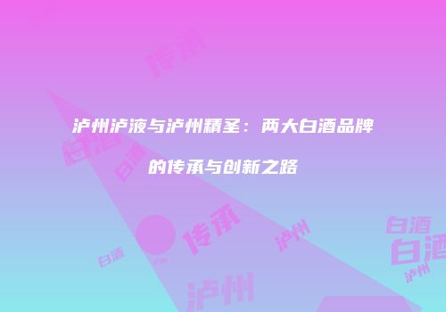 泸州泸液与泸州精圣：两大白酒品牌的传承与创新之路