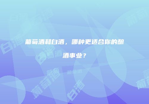 葡萄酒和白酒，哪种更适合你的酿酒事业？