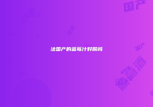 法国产的蓝莓汁好喝吗
