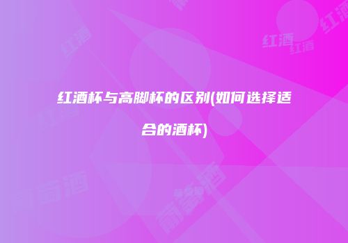 红酒杯与高脚杯的区别(如何选择适合的酒杯)