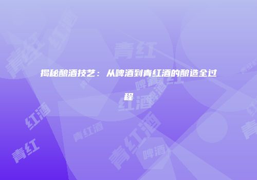 揭秘酿酒技艺：从啤酒到青红酒的酿造全过程