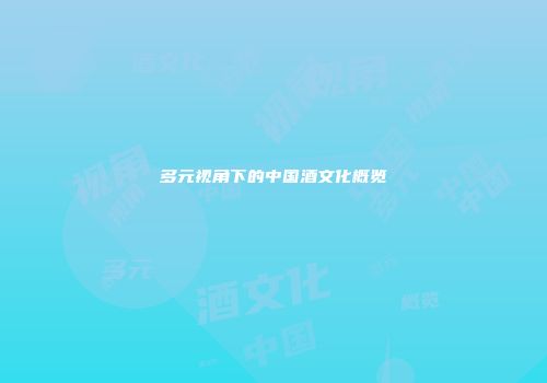 多元视角下的中国酒文化概览