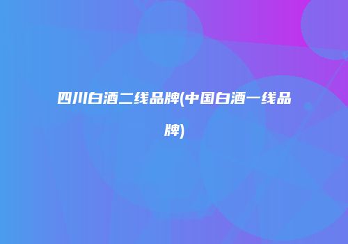四川白酒二线品牌(中国白酒一线品牌)