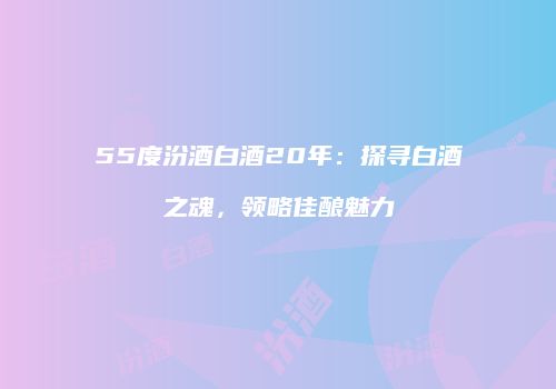 55度汾酒白酒20年：探寻白酒之魂，领略佳酿魅力