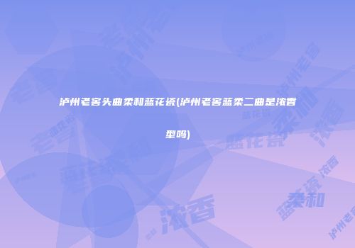 泸州老窖头曲柔和蓝花瓷(泸州老窖蓝柔二曲是浓香型吗)