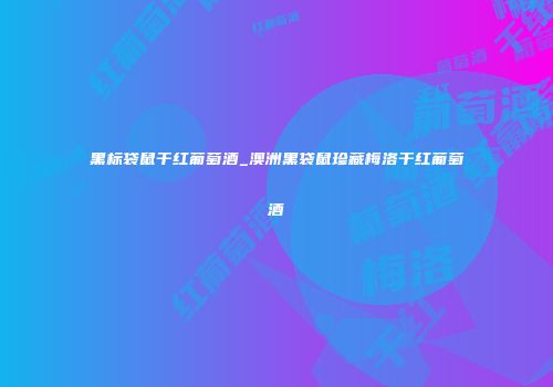 黑标袋鼠干红葡萄酒_澳洲黑袋鼠珍藏梅洛干红葡萄酒