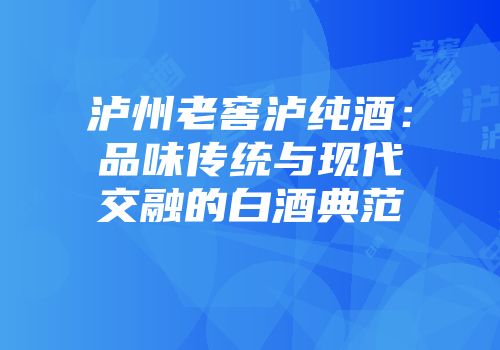 泸州老窖泸纯酒：品味传统与现代交融的白酒典范