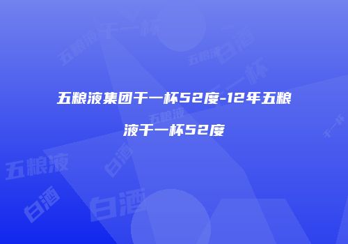 五粮液集团干一杯52度-12年五粮液干一杯52度