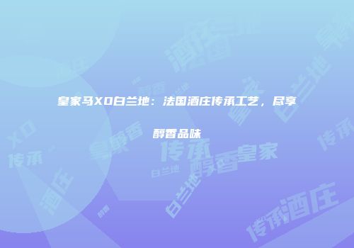皇家马XO白兰地：法国酒庄传承工艺，尽享醇香品味