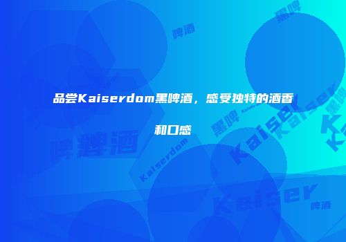 品尝Kaiserdom黑啤酒，感受独特的酒香和口感