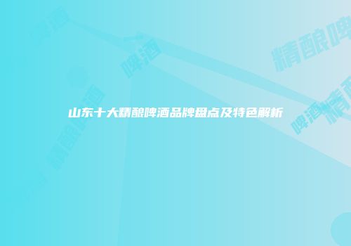 山东十大精酿啤酒品牌盘点及特色解析