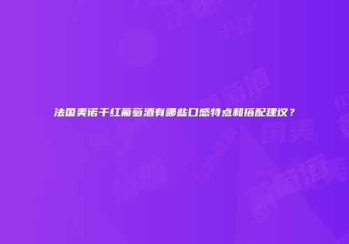 法国美诺干红葡萄酒有哪些口感特点和搭配建议？