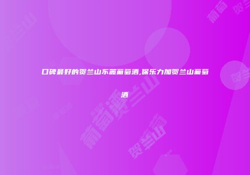 口碑最好的贺兰山东麓葡萄酒,保乐力加贺兰山葡萄酒