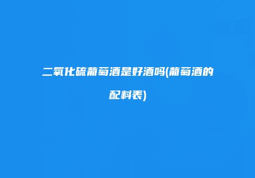 二氧化硫葡萄酒是好酒吗(葡萄酒的配料表)
