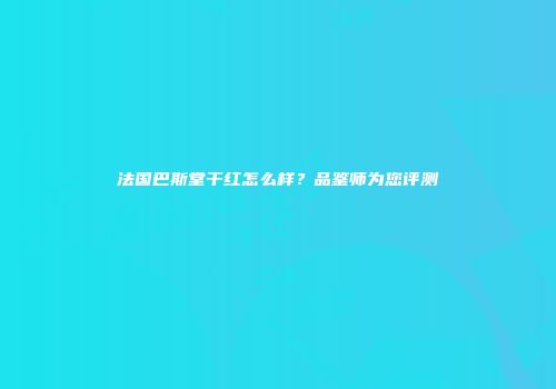法国巴斯堂干红怎么样？品鉴师为您评测