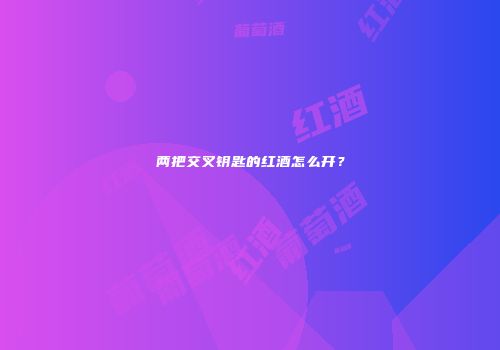 两把交叉钥匙的红酒怎么开？