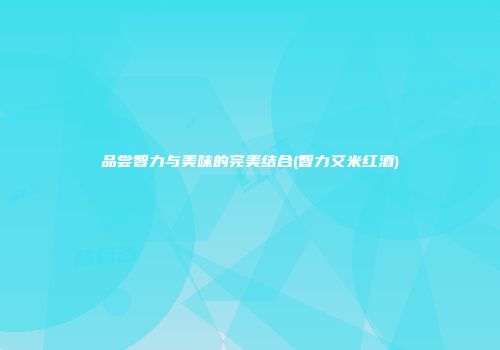 品尝智力与美味的完美结合(智力艾米红酒)