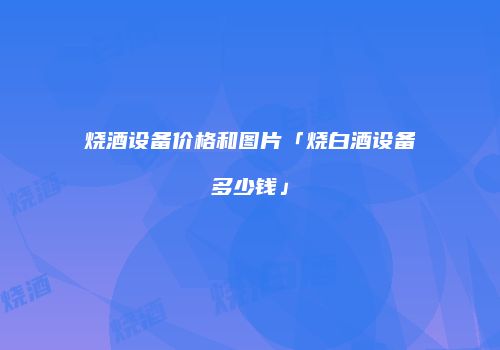 烧酒设备价格和图片「烧白酒设备多少钱」