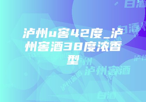 泸州u窖42度_泸州窖酒38度浓香型