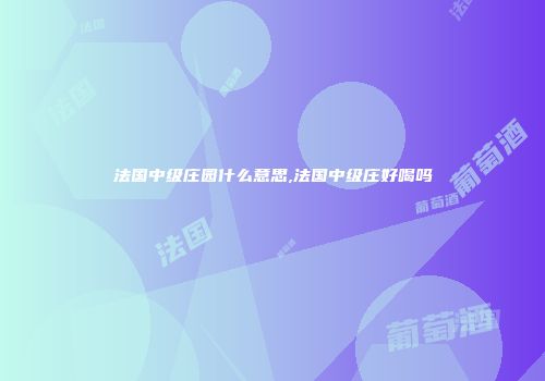 法国中级庄园什么意思,法国中级庄好喝吗